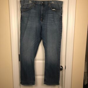 Calvin Klein CKJ037 Mens Jeans 40‎ x 29.5 Blue Straight Stretch Denim Distressed